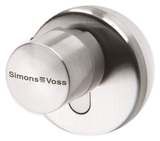 Digitaler Schließzylinder von SimonsVoss mit Drehknauf und Rosette