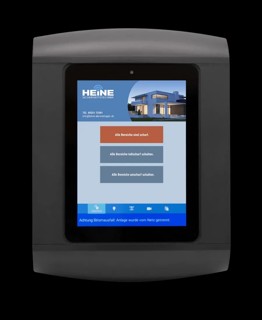 Alarmzentrale Control 5000 mit Touch-Display – entwickelt und gefertigt bei Heine in Borchen