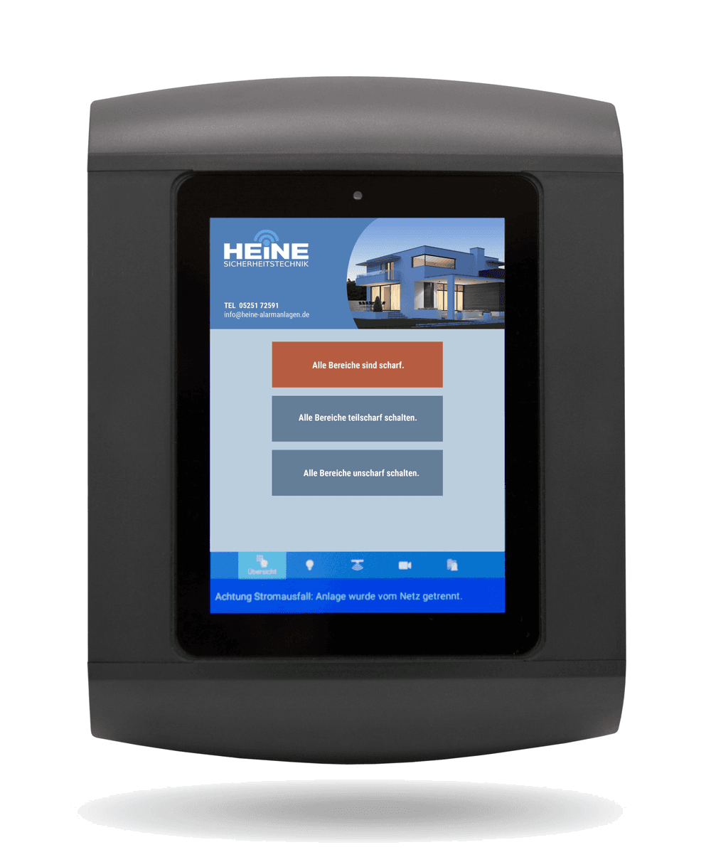 Heine Control 5000 – Bedienteil der Alarmanlage mit Touchdisplay