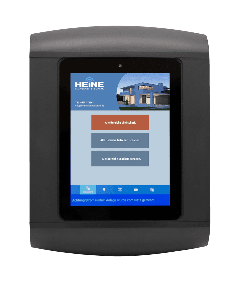 Heine Control 5000 – Bedienteil der Alarmanlage mit Touchdisplay